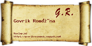 Govrik Romána névjegykártya